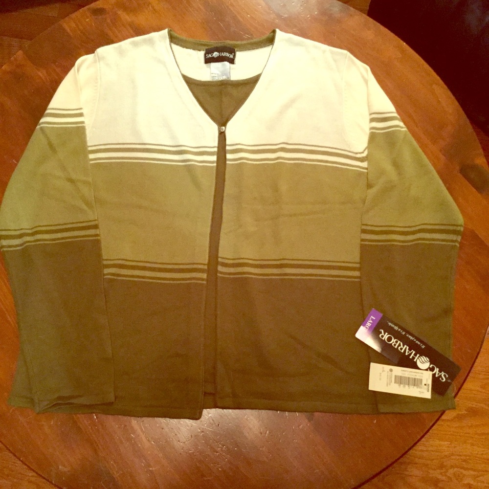 Sag Harbor Green/Cream 2 in 1 Sweater